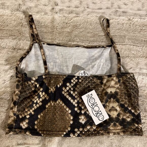 : :NEW 90s / Y2K Inspired Snake Skin Print Crop Tank Top : : - Picture 4 of 5